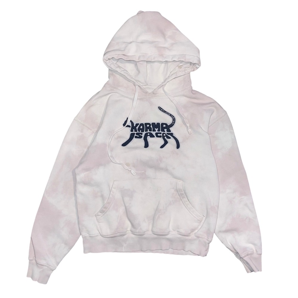 Taylor Swift Midnights Karma‎ Is A Cat Tie Dye Hoodie XS Official Merch Stains